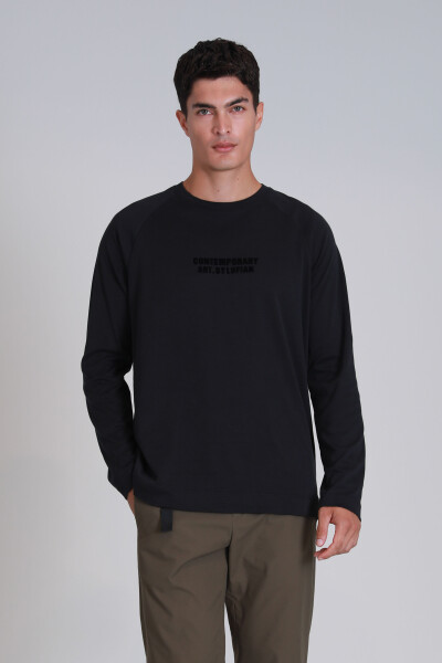 Holly Erkek Uzun Kol Tişört Siyah - 5