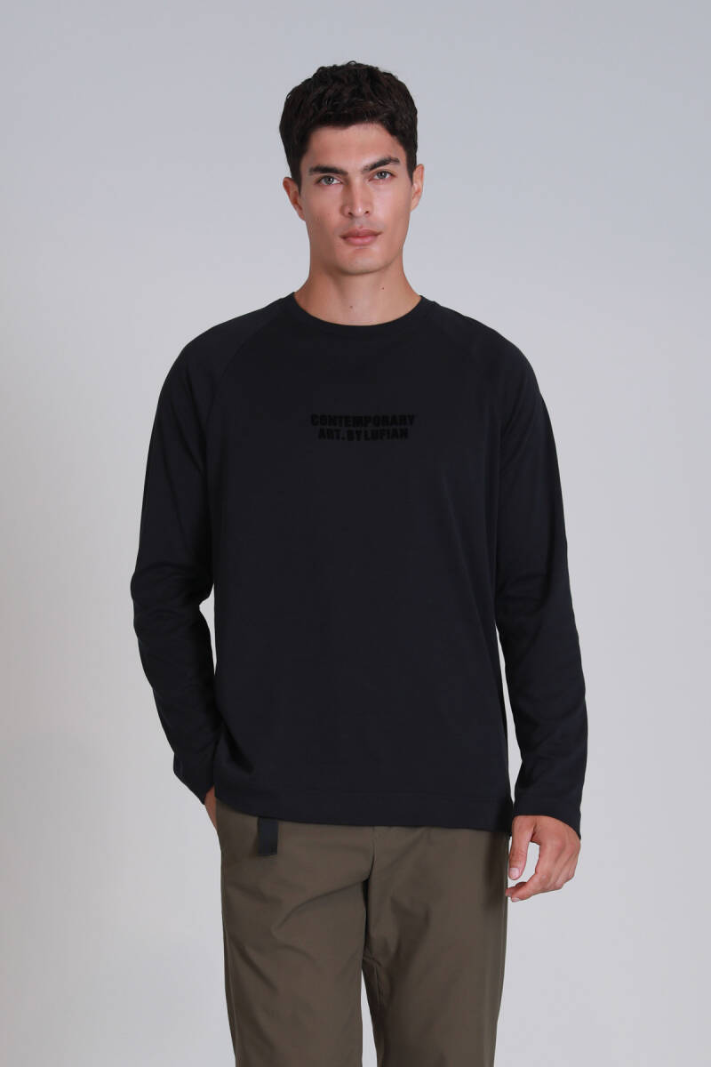 Holly Erkek Uzun Kol Tişört Siyah - 5