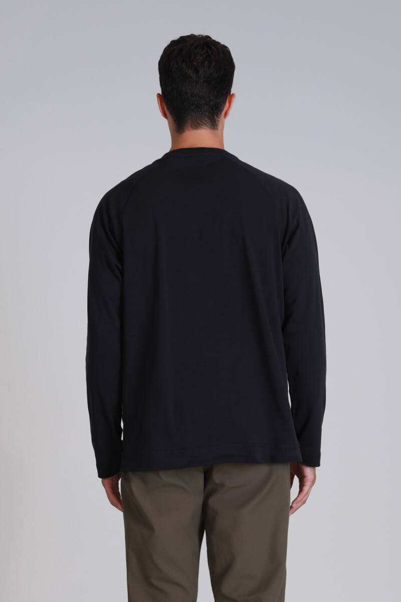 Holly Erkek Uzun Kol Tişört Siyah - 6