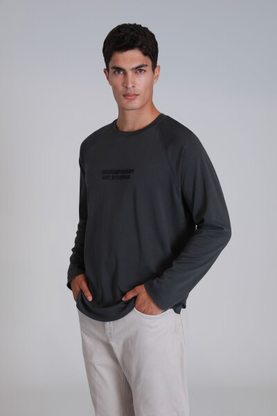 Holly Men's Long Sleeve T-Shirt Khaki - LUFIAN