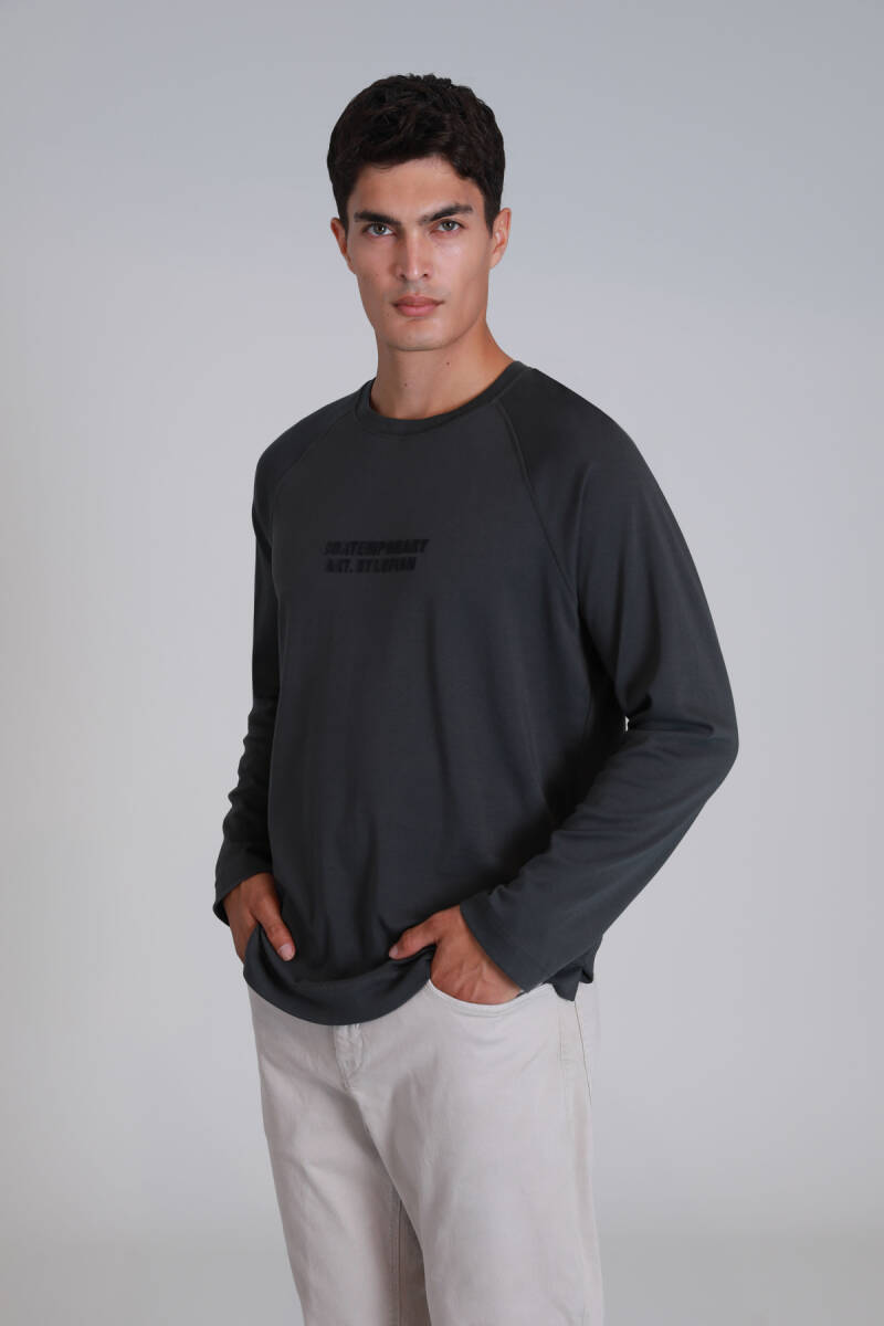 Holly Men's Long Sleeve T-Shirt Khaki - 1