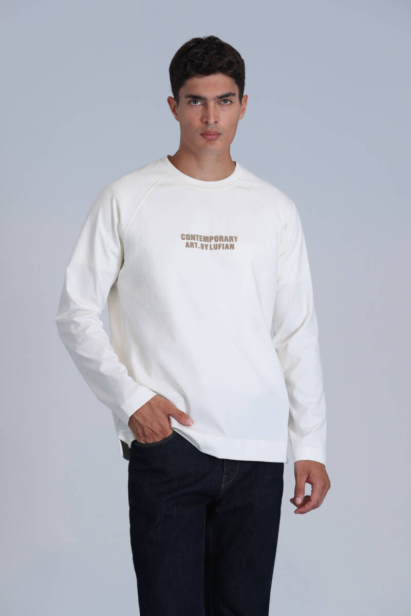 Holly Men's Long Sleeve T-Shirt Off White - 1