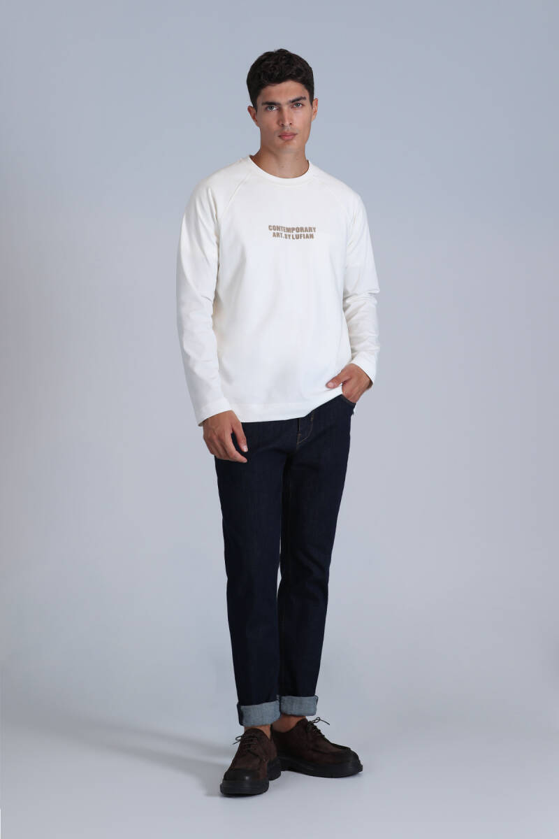 Holly Men's Long Sleeve T-Shirt Off White - 2