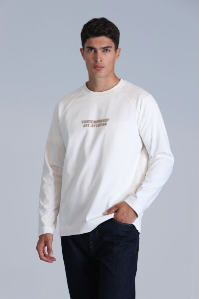 Holly Men's Long Sleeve T-Shirt Off White - 3
