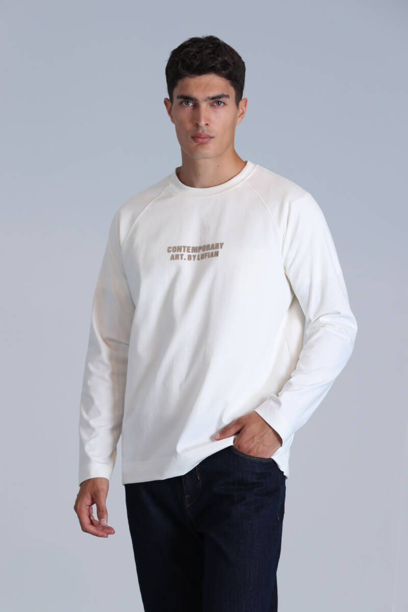 Holly Men's Long Sleeve T-Shirt Off White - 3