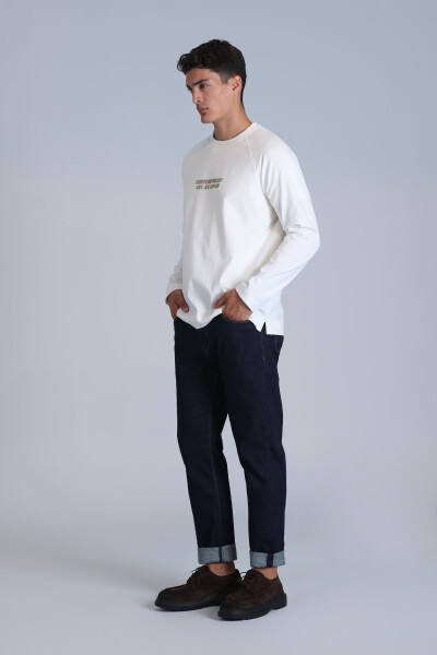 Holly Men's Long Sleeve T-Shirt Off White - 4
