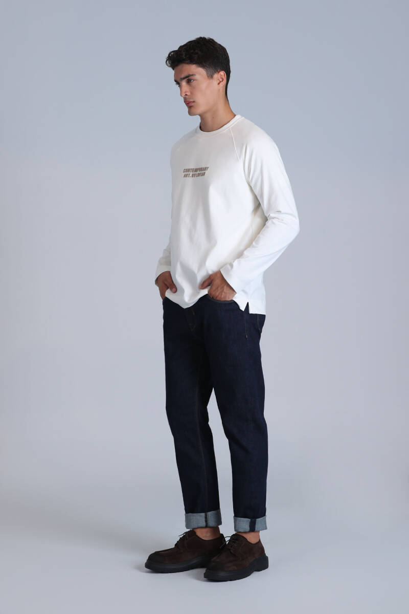 Holly Men's Long Sleeve T-Shirt Off White - 4