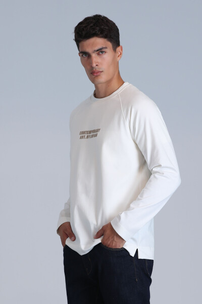 Holly Men's Long Sleeve T-Shirt Off White - 5