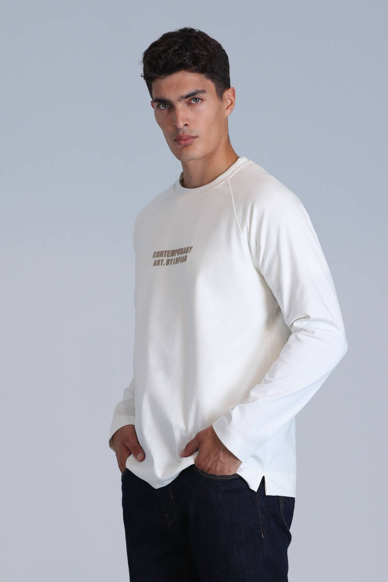 Holly Men's Long Sleeve T-Shirt Off White - 5