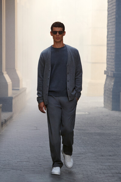 Honer Spor Erkek Chino Pantolon Slim Fit Gri - LUFIAN