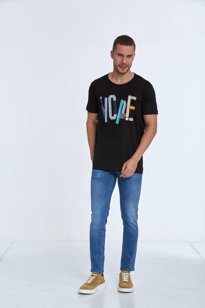 Hope Printed Men's T-Shirt Black - 2