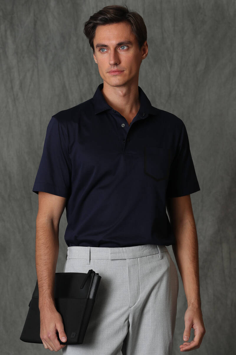 Hope Smart Men's Polo T-Shirt Navy Blue - 1
