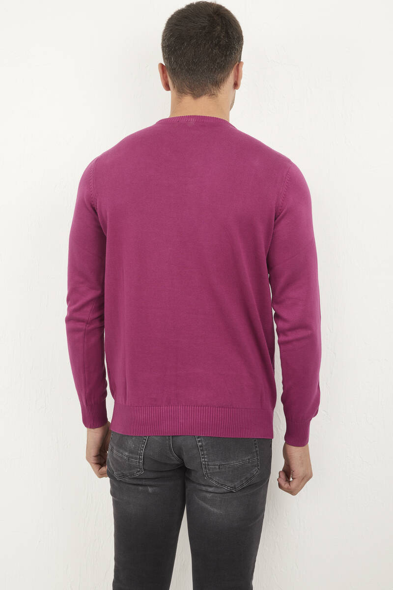 Hugo Crew Neck Men's Knitwear Sweater Pink - 4