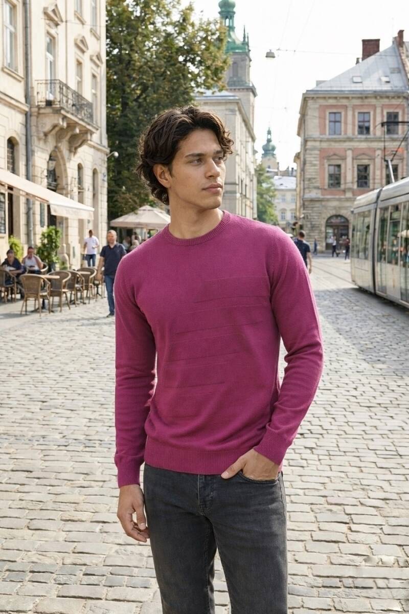 Hugo Crew Neck Men's Knitwear Sweater Pink - 2