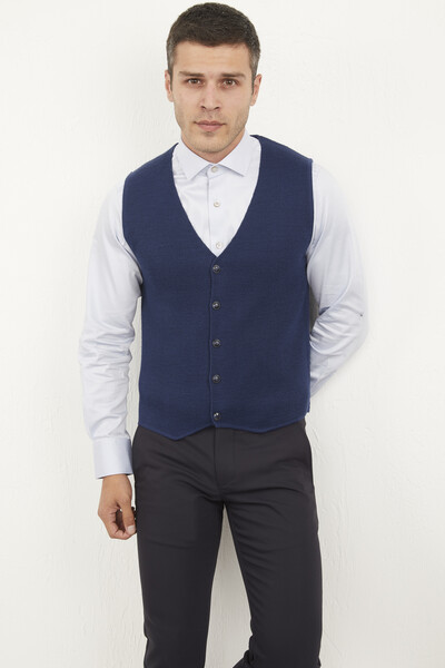 VOLTAJ - Indigo Knitwear Vest (1)