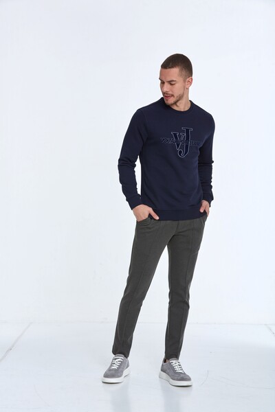 Ivy Bisiklet Yaka Erkek Sweatshirt Lacivert - 3
