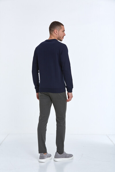 Ivy Bisiklet Yaka Erkek Sweatshirt Lacivert - 6