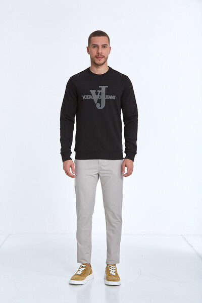 Ivy Bisiklet Yaka Erkek Sweatshirt Siyah - 3