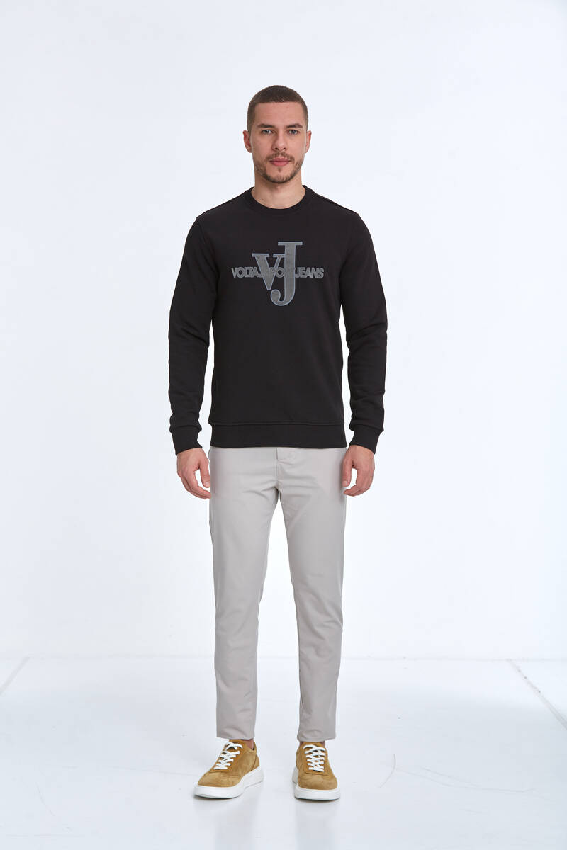 Ivy Bisiklet Yaka Erkek Sweatshirt Siyah - 3