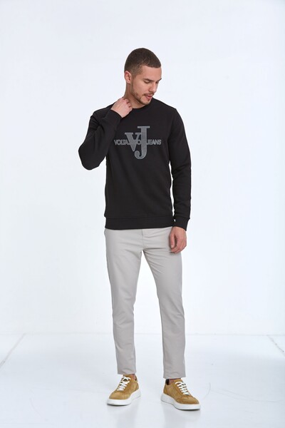 Ivy Bisiklet Yaka Erkek Sweatshirt Siyah - 5