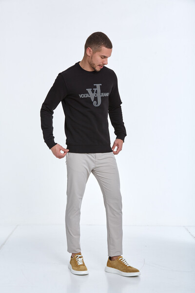 Ivy Bisiklet Yaka Erkek Sweatshirt Siyah - 6