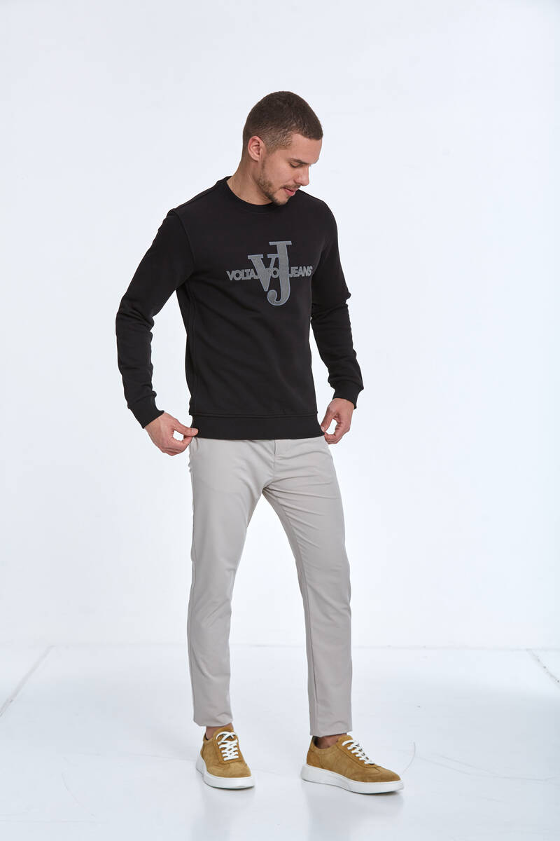Ivy Bisiklet Yaka Erkek Sweatshirt Siyah - 6