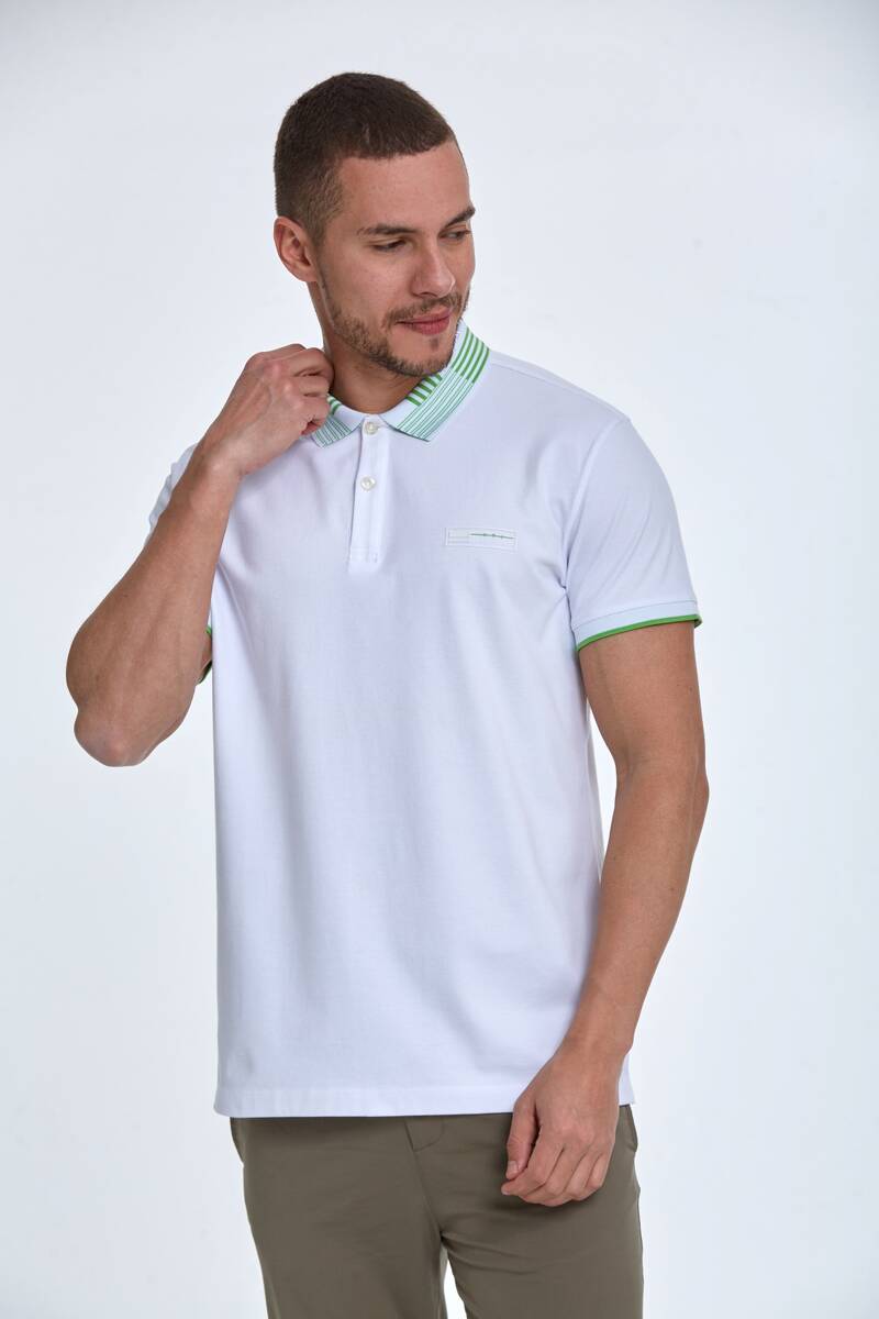 Мужская футболка James Polo белая - 3