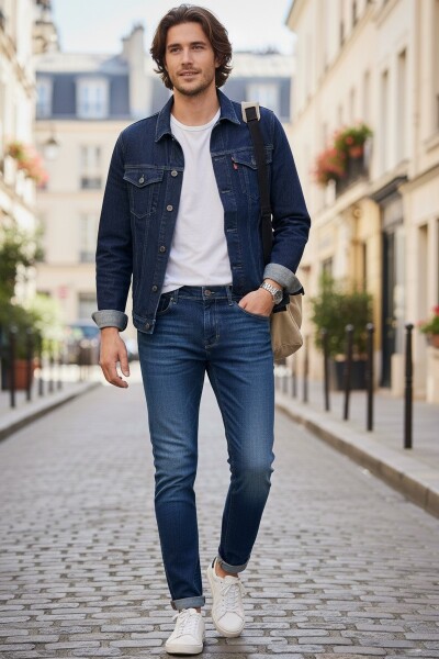 Jeremy Slim Fit Kot Pantolon Mavi - 1