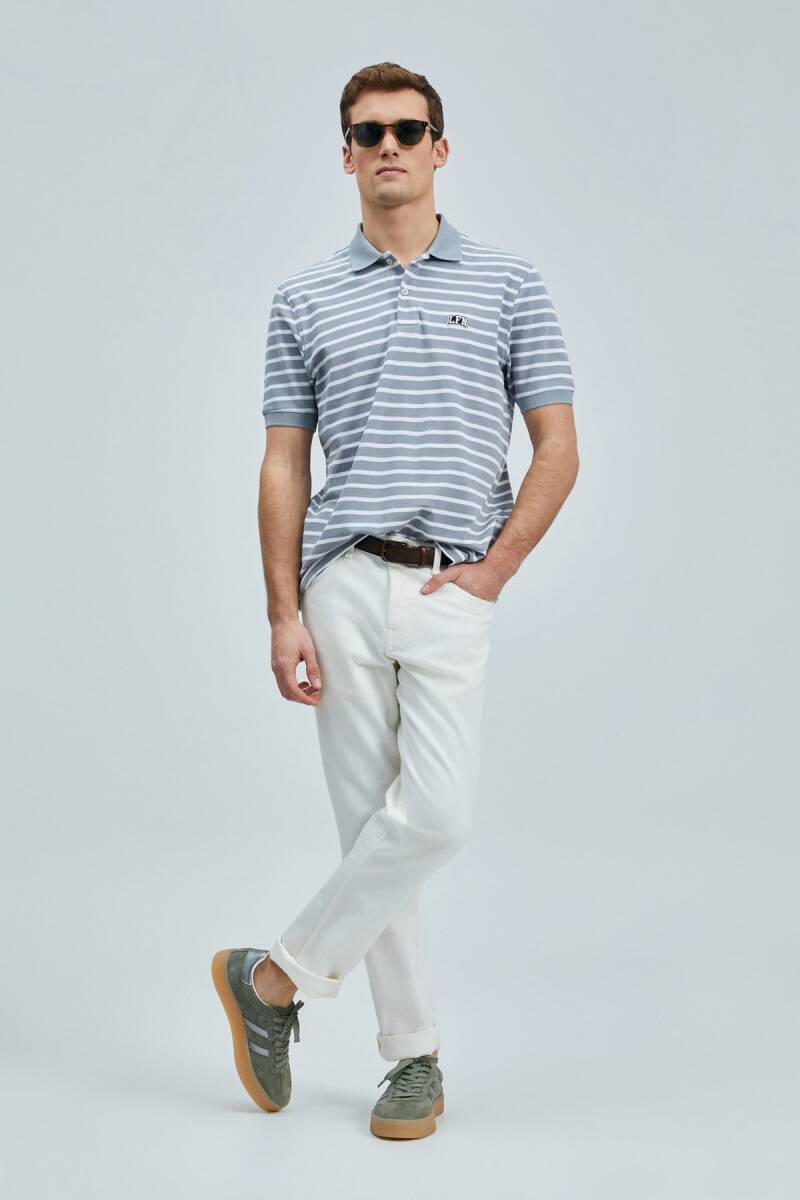 Jon Smart Erkek Polo Tişört Gri - 3