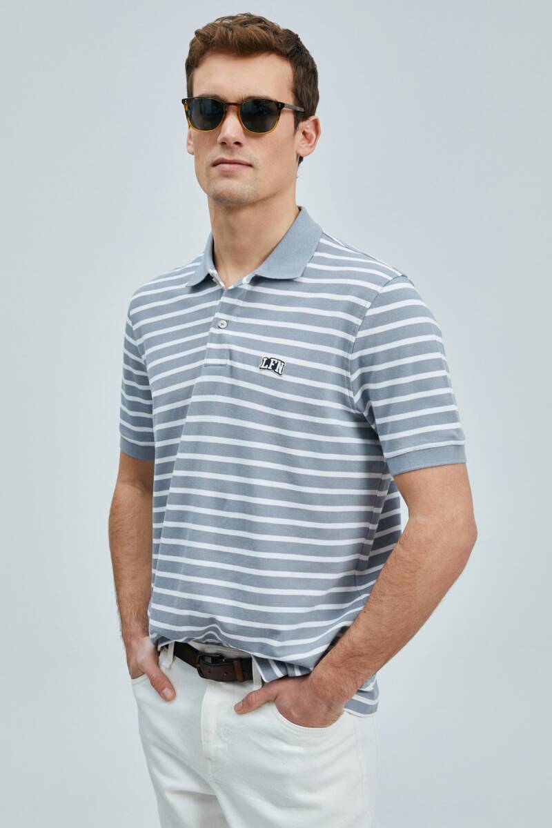 Jon Smart Erkek Polo Tişört Gri - 1