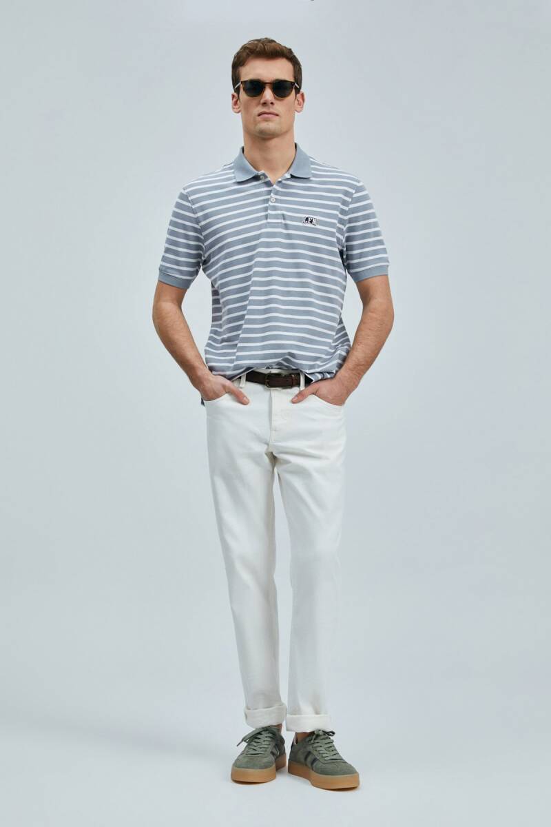 Jon Smart Erkek Polo Tişört Gri - 5