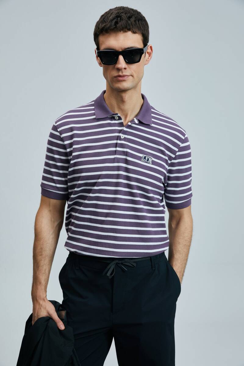 Jon Smart Erkek Polo Tişört Mürdüm - 3