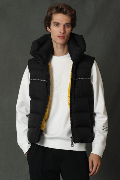 Josef Goose Feather Men's Vest Black - 1