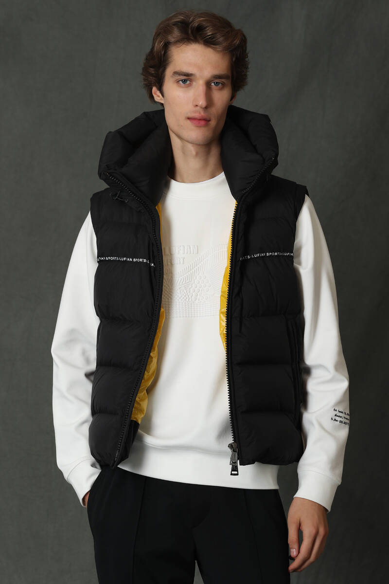 Josef Goose Feather Men's Vest Black - 1