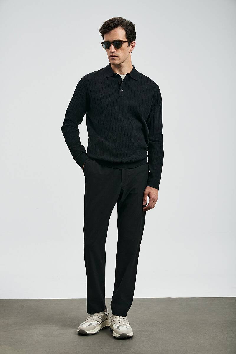 Josef Men’s Sweater Black Polo - 1