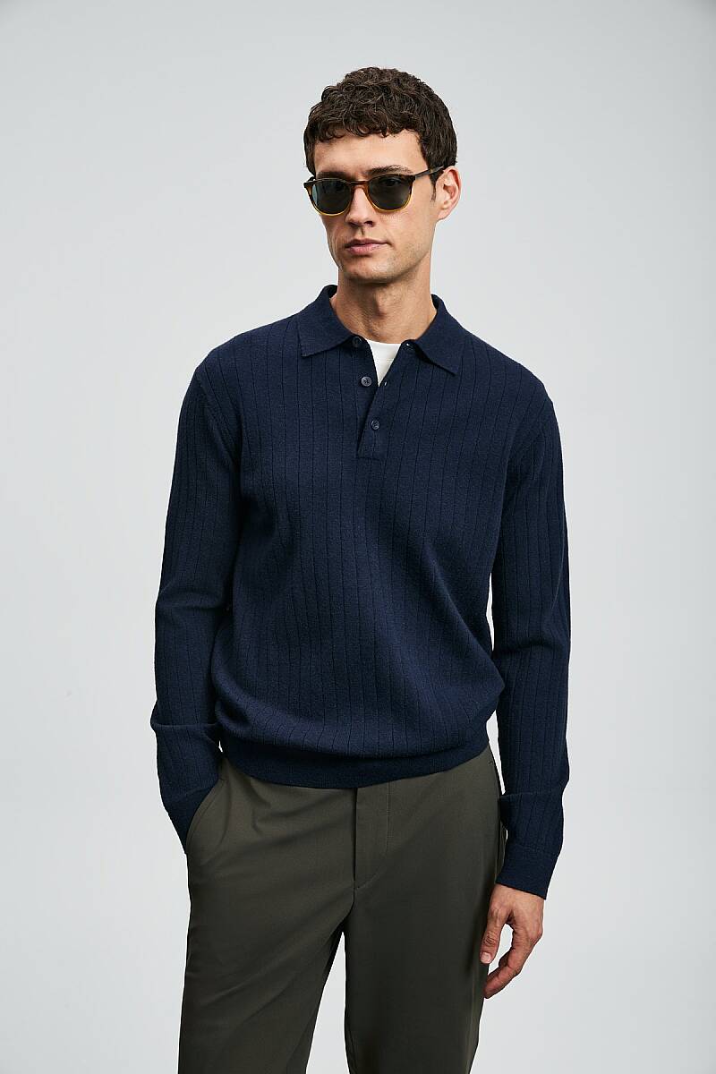 Josef Polo Men’s Sweater Navy - 3