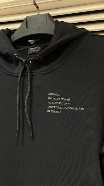 Juan Kapüşonlu Erkek Sweatshirt Siyah - 2