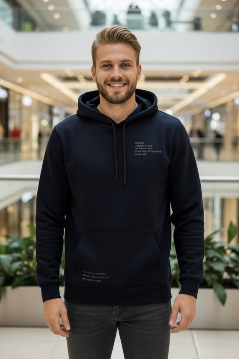 Juan Kapüşonlu Erkek Sweatshirt Siyah - 1