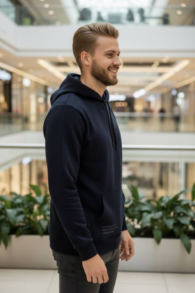 Juan Kapüşonlu Erkek Sweatshirt Siyah - 3