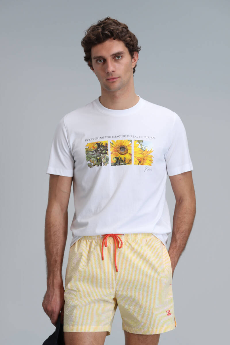 June Modern Grafik T- Shirt Beyaz - 1