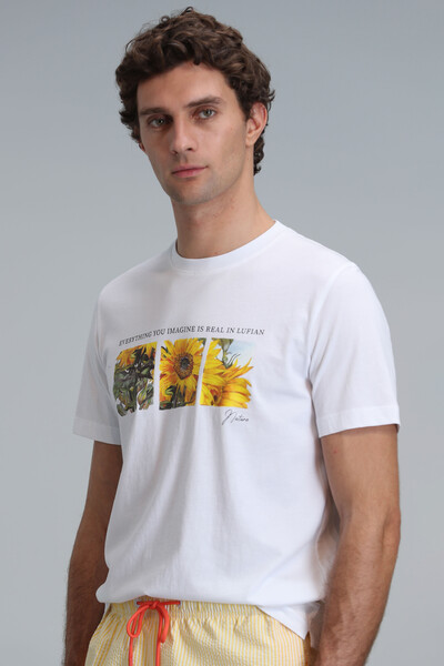 June Modern Grafik T- Shirt Beyaz - 3