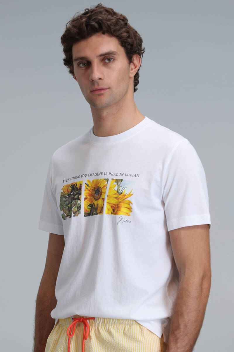 June Modern Grafik T- Shirt Beyaz - 3