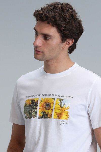 June Modern Grafik T- Shirt Beyaz - 5