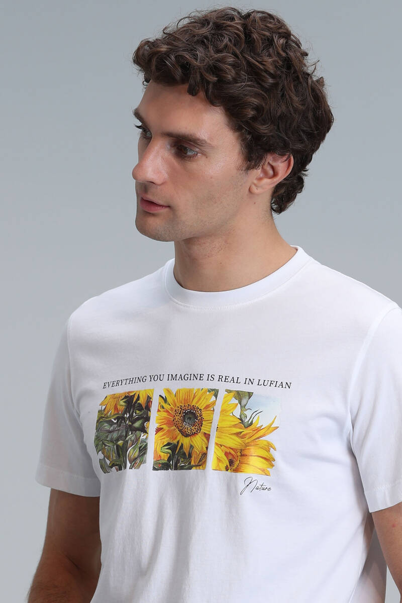 June Modern Grafik T- Shirt Beyaz - 5