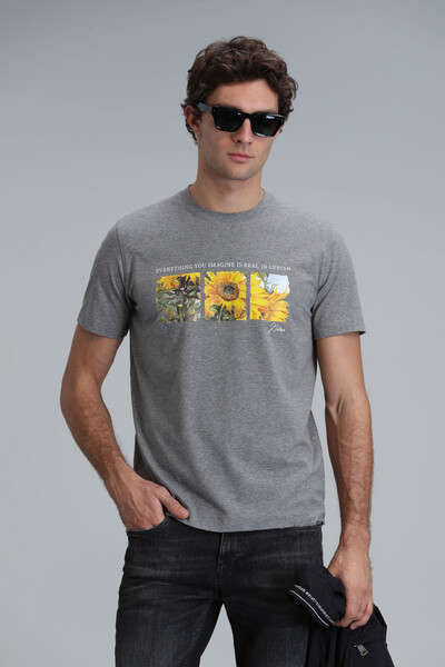 June Modern Grafik T- Shirt Gri 