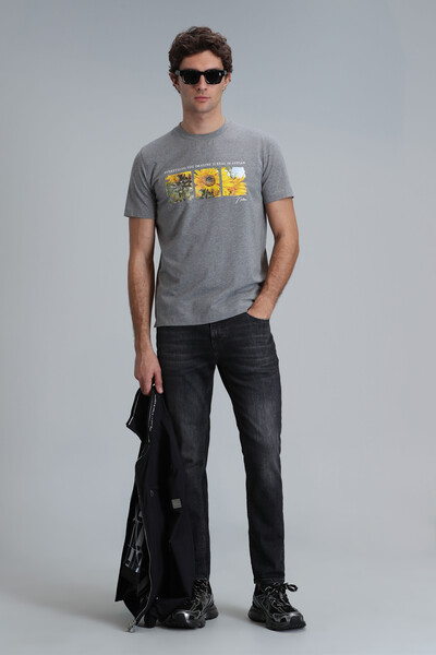 June Modern Grafik T- Shirt Gri - 2