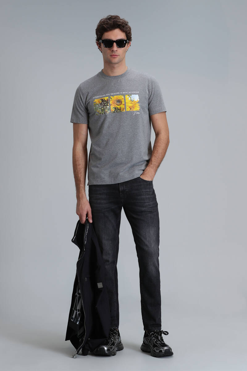 June Modern Grafik T- Shirt Gri - 2