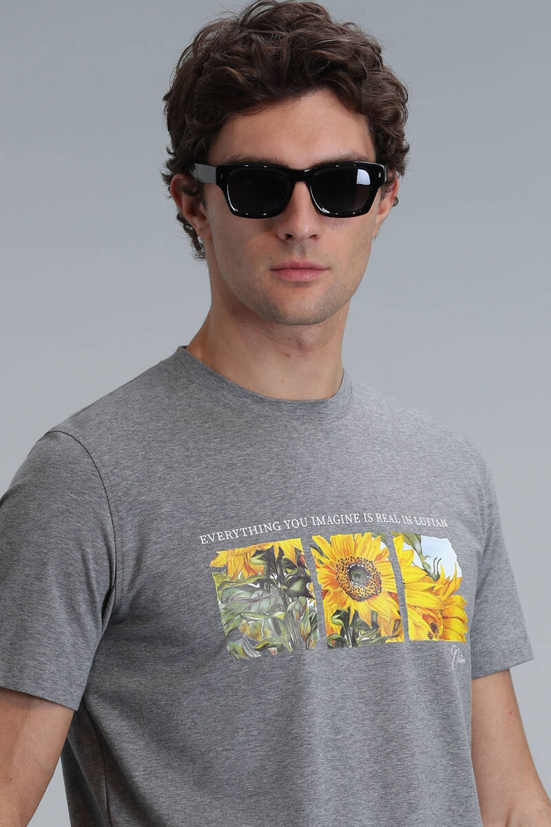 June Modern Grafik T- Shirt Gri - 3