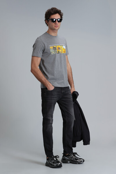 June Modern Grafik T- Shirt Gri - 4