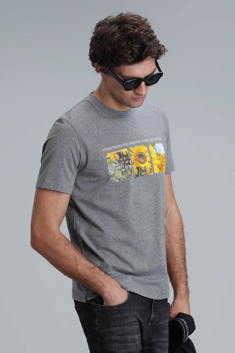 June Modern Grafik T- Shirt Gri - 5